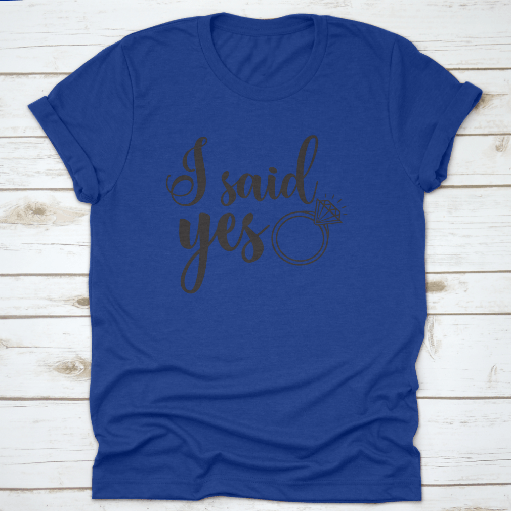 I Said Yes Logo Inspirational Positive Quotes T-Shirt displayed on a mannequin, showcasing its classic fit and motivational design.