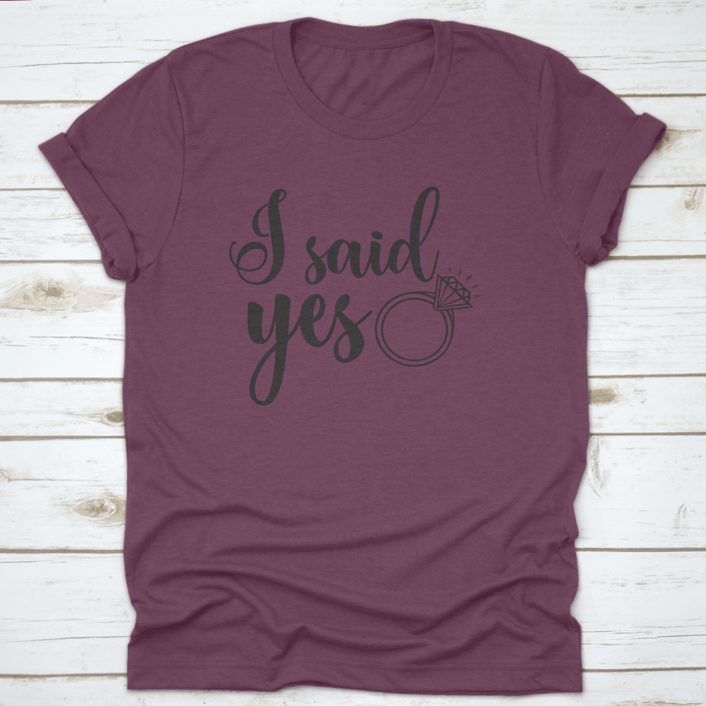 I Said Yes Logo Inspirational Positive Quotes T-Shirt displayed on a mannequin, showcasing its classic fit and motivational design.
