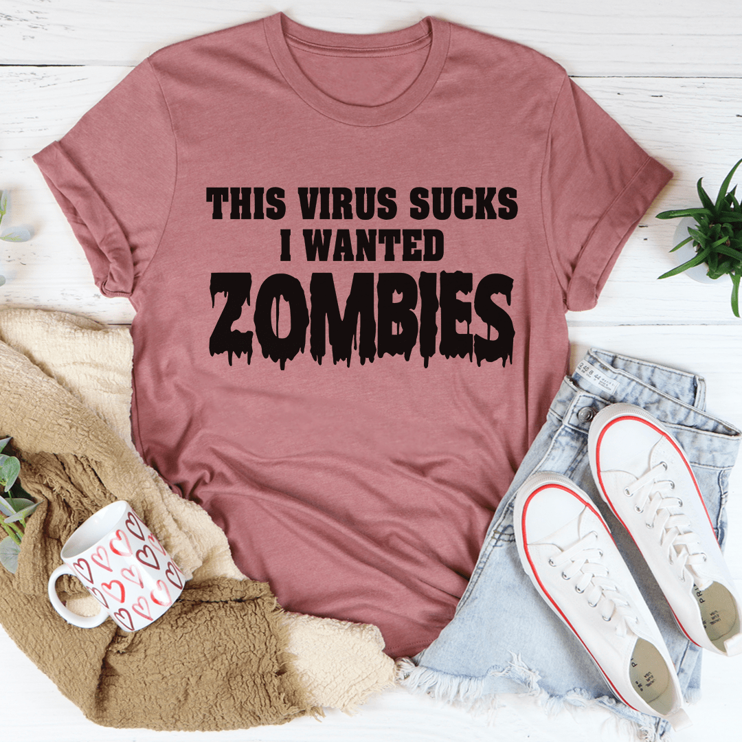 I Wanted Zombies Tee featuring a spooky Halloween design, made from 100% soft cotton, perfect for Halloween celebrations.