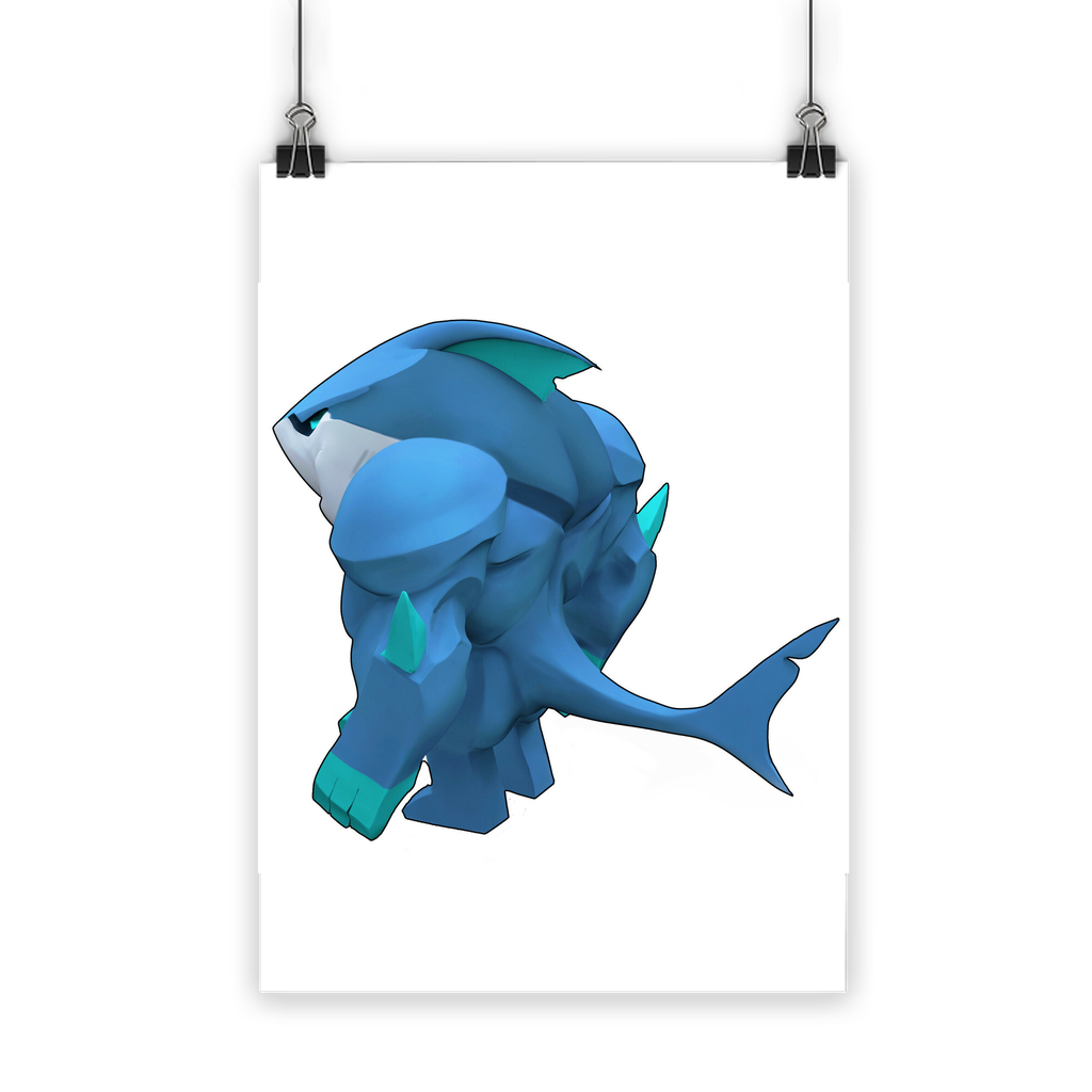 Ice Shark Classic Poster featuring vibrant colors on semi-gloss paper, ideal for indoor and outdoor display.