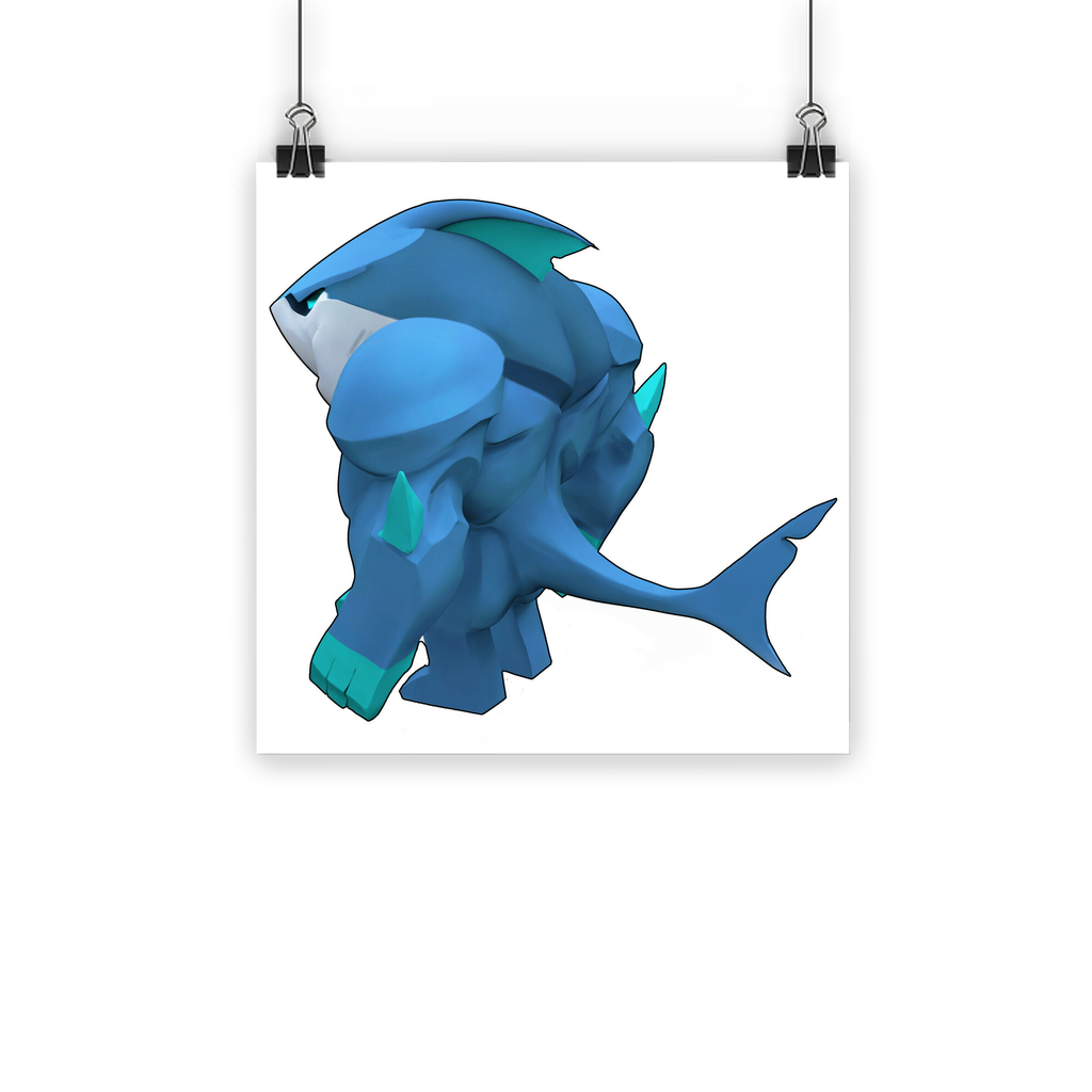 Ice Shark Classic Poster featuring vibrant colors on semi-gloss paper, ideal for indoor and outdoor display.