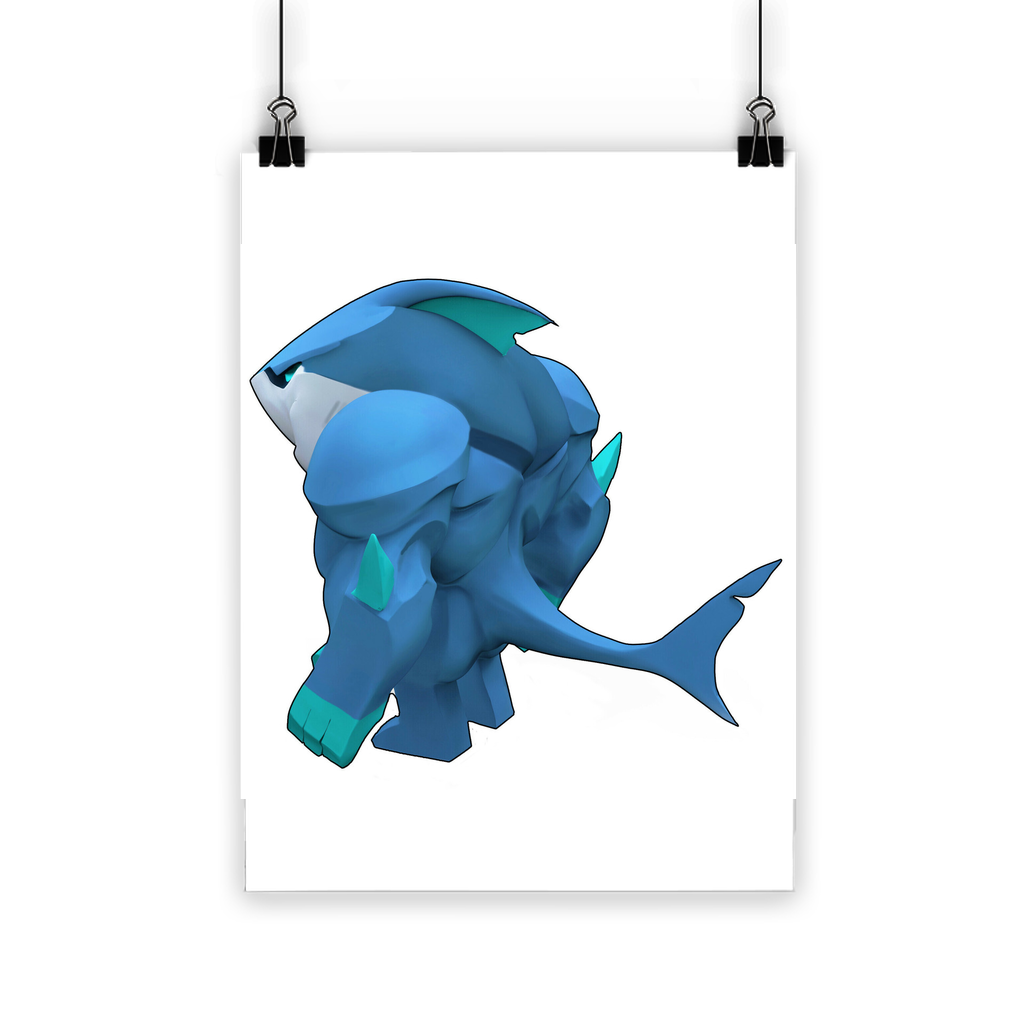 Ice Shark Classic Poster featuring vibrant colors on semi-gloss paper, ideal for indoor and outdoor display.