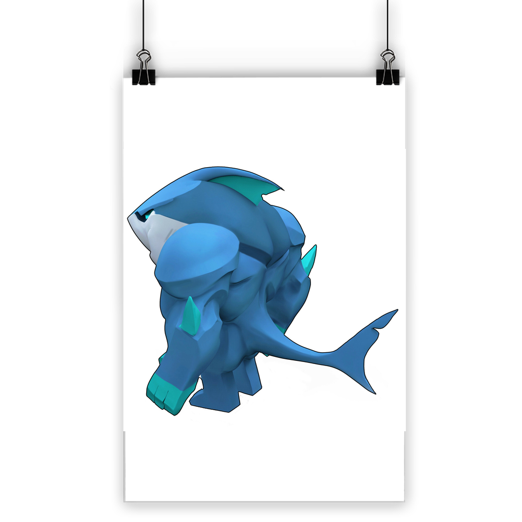 Ice Shark Classic Poster featuring vibrant colors on semi-gloss paper, ideal for indoor and outdoor display.