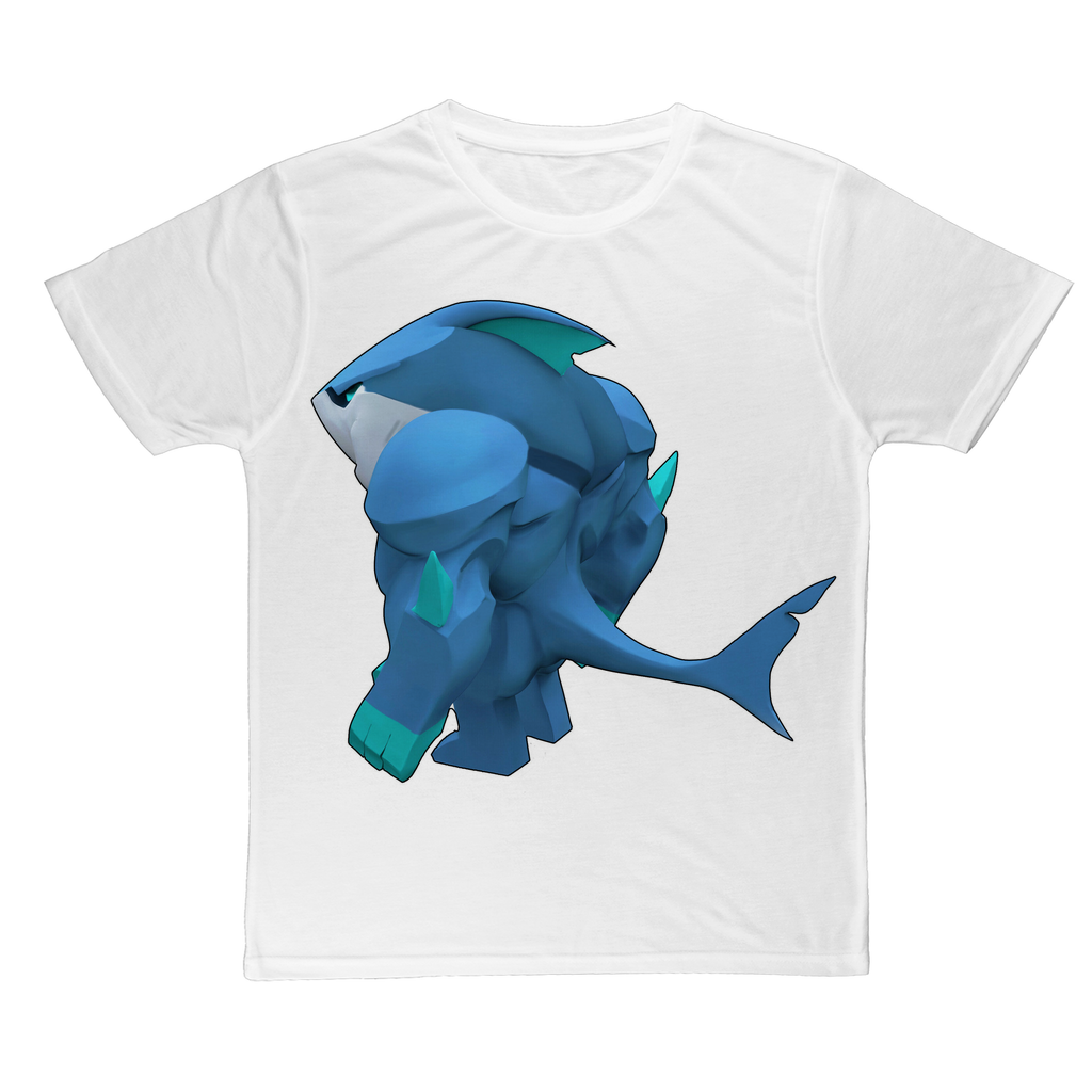 Ice Shark Classic Sublimation Adult T-Shirt in various colors, showcasing its soft polyester fabric and vibrant print potential.