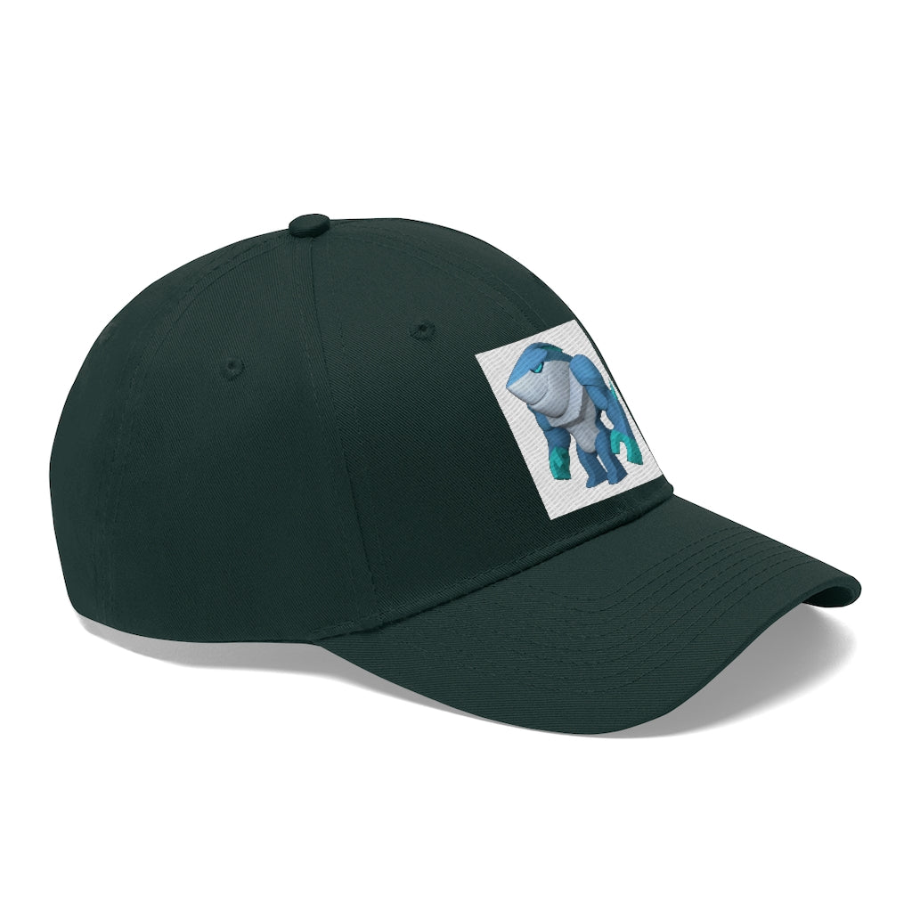 Ice Shark Unisex Twill Hat in cotton twill, featuring a classic 6-panel design and adjustable Velcro closure, perfect for outdoor activities.