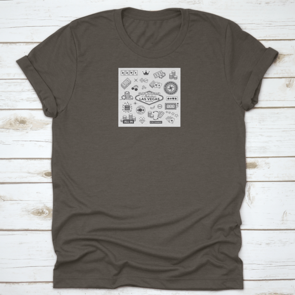 A vibrant collection of gambling-themed icons representing Las Vegas, including casino symbols and money icons, perfect for various creative projects.