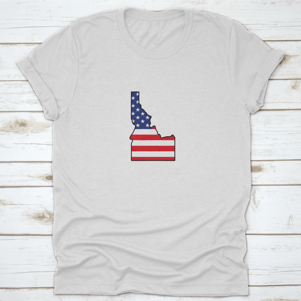 Idaho Map Icon shirt design featuring a unique travel destination graphic on a comfortable cotton fabric.
