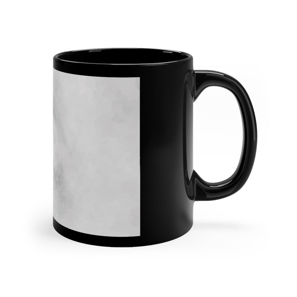 Illusion 11oz Black Mug showcasing a sleek black ceramic design, perfect for coffee, tea, or hot chocolate.