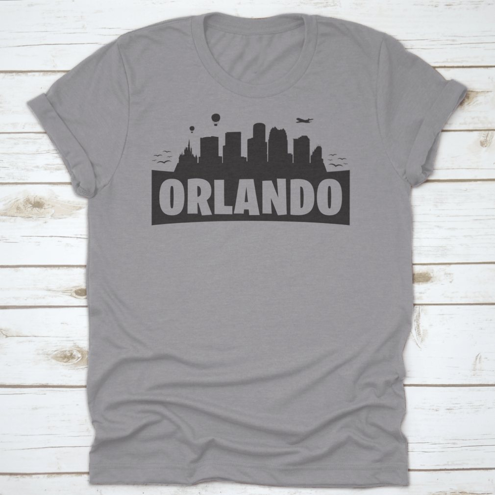 Silhouette banner featuring the Orlando, Florida skyline, showcasing iconic buildings in a stylish design.