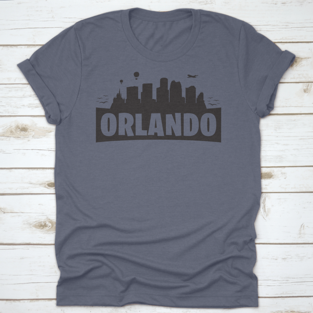 Silhouette banner featuring the Orlando, Florida skyline, showcasing iconic buildings in a stylish design.