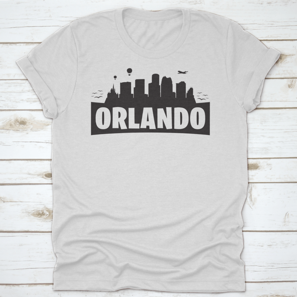 Silhouette banner featuring the Orlando, Florida skyline, showcasing iconic buildings in a stylish design.