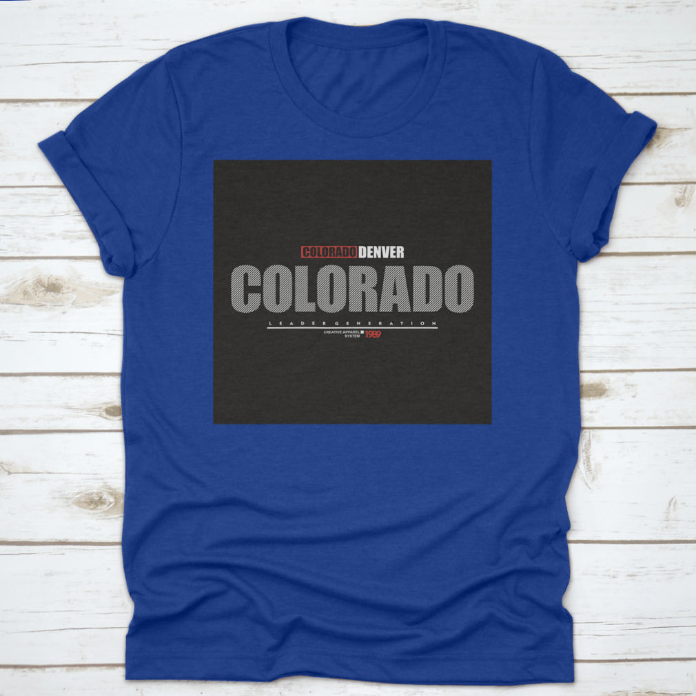 Illustration vector graphic featuring lettering of Colorado Denver, showcasing vibrant colors and artistic design.