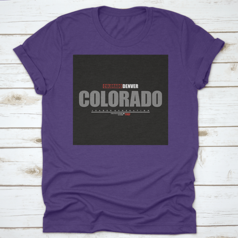 Illustration vector graphic featuring lettering of Colorado Denver, showcasing vibrant colors and artistic design.