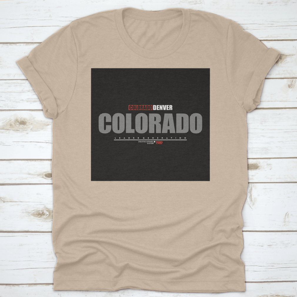 Illustration vector graphic featuring lettering of Colorado Denver, showcasing vibrant colors and artistic design.