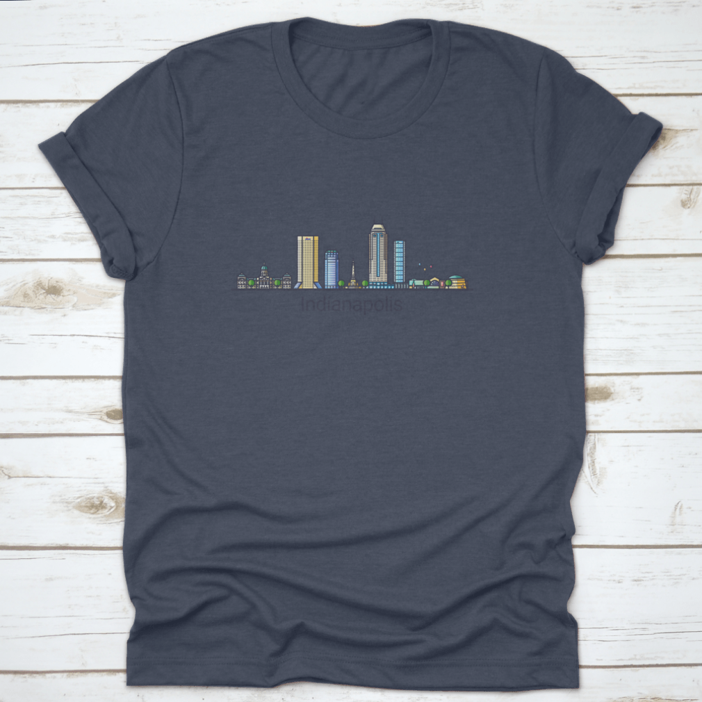 Customizable Indianapolis City Line Art showcasing iconic buildings in a stylish design.