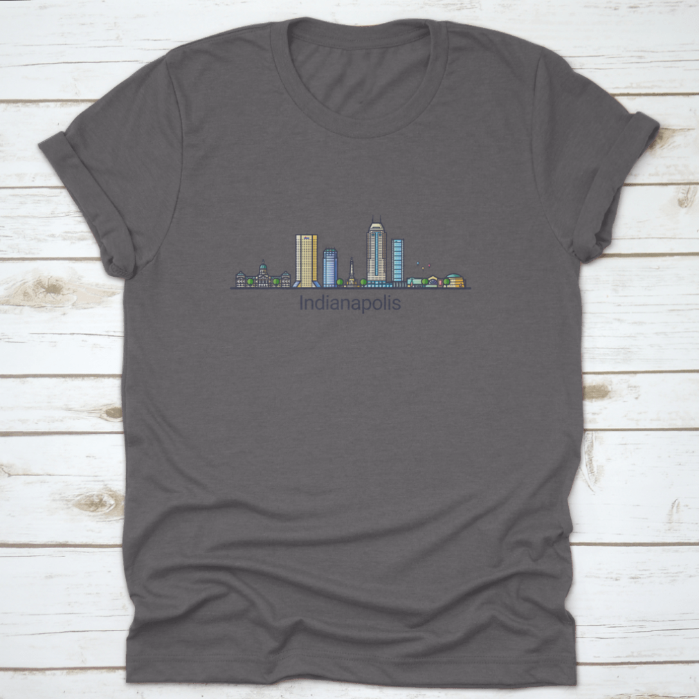 Customizable Indianapolis City Line Art showcasing iconic buildings in a stylish design.
