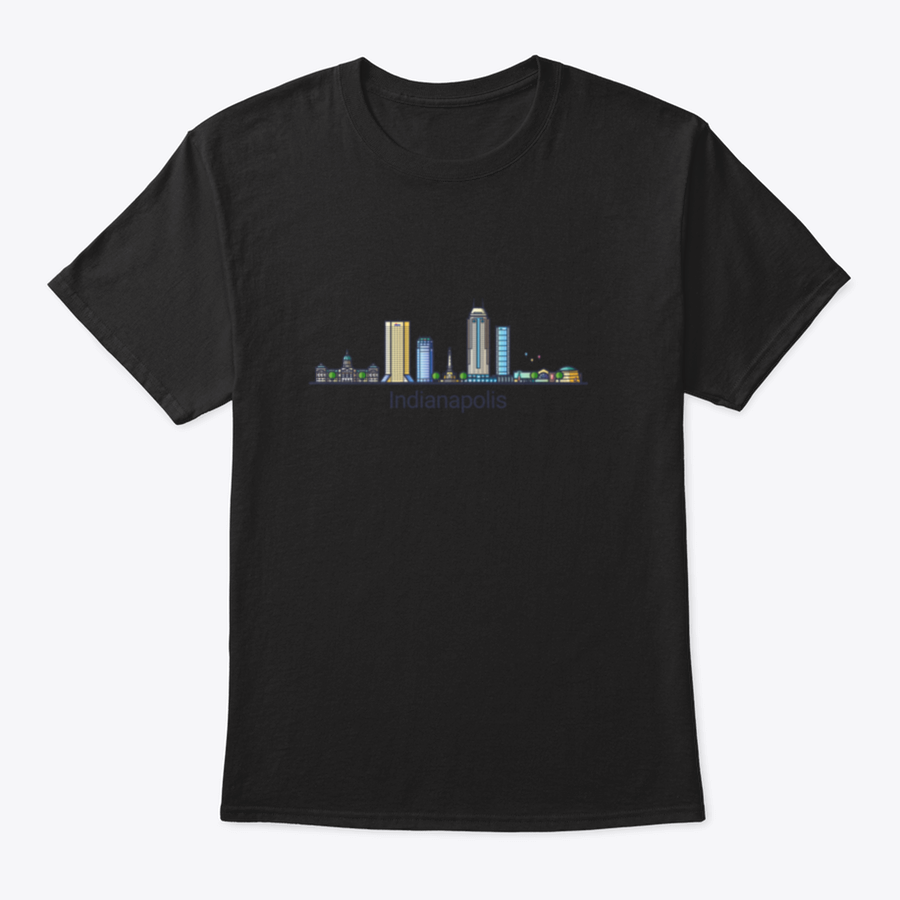 Customizable Indianapolis City Line Art showcasing iconic buildings in a stylish design.