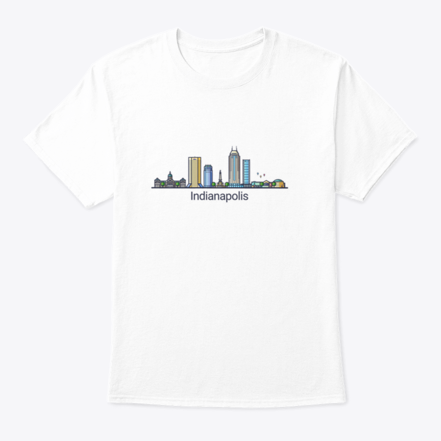 Customizable Indianapolis City Line Art showcasing iconic buildings in a stylish design.