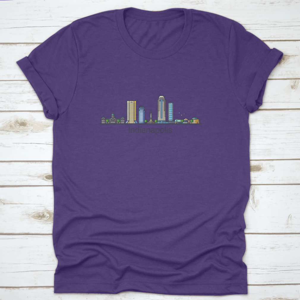 Customizable Indianapolis City Line Art showcasing iconic buildings in a stylish design.