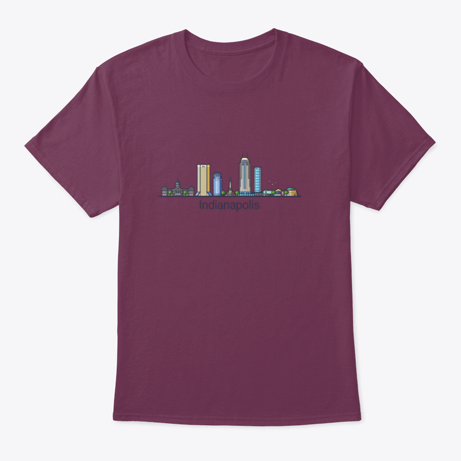 Customizable Indianapolis City Line Art showcasing iconic buildings in a stylish design.