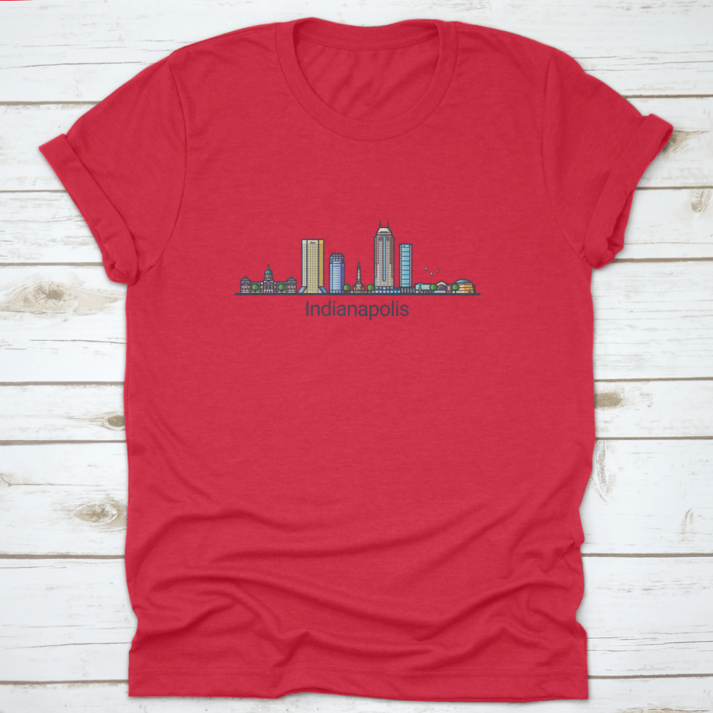 Customizable Indianapolis City Line Art showcasing iconic buildings in a stylish design.