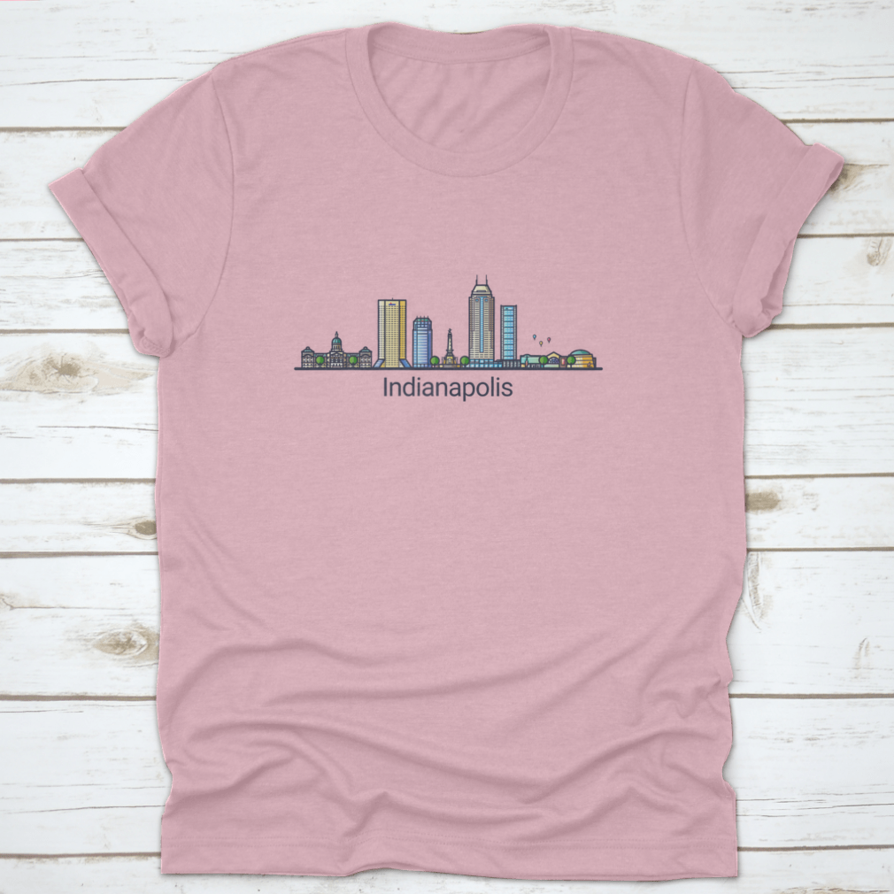 Customizable Indianapolis City Line Art showcasing iconic buildings in a stylish design.