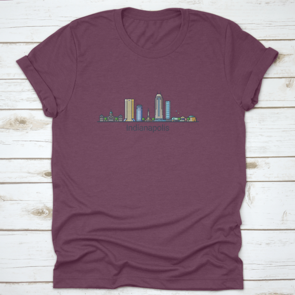 Customizable Indianapolis City Line Art showcasing iconic buildings in a stylish design.