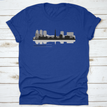 Vector illustration of the Indianapolis city skyline silhouette, showcasing iconic buildings in a sleek design.