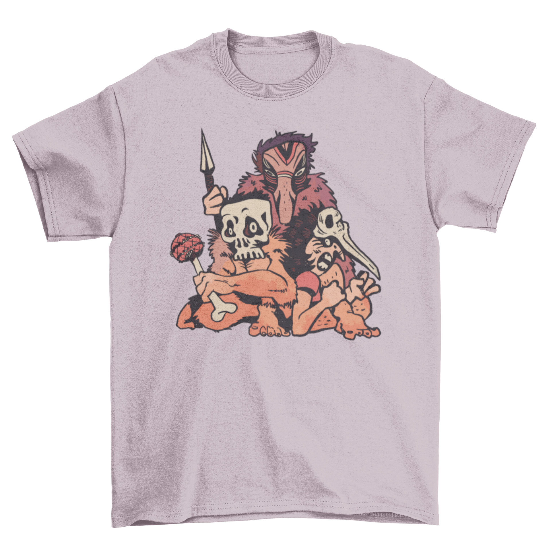 Indigenous people tribe t-shirt featuring vibrant tribal and skull mask designs, showcasing cultural heritage and artistic expression.