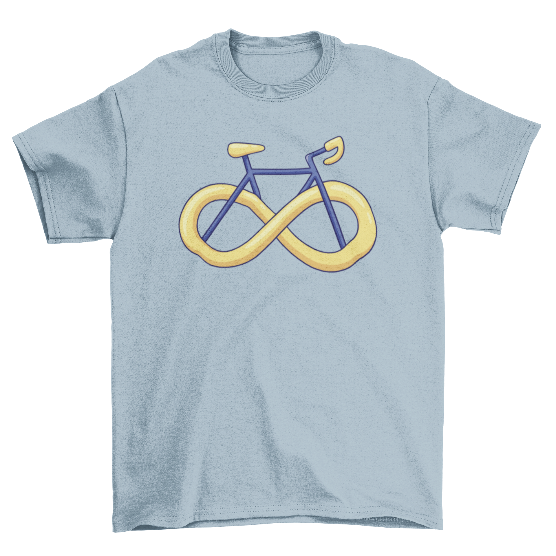 Infinity symbol bike t-shirt featuring a bike design with infinity wheels, perfect for cycling enthusiasts.