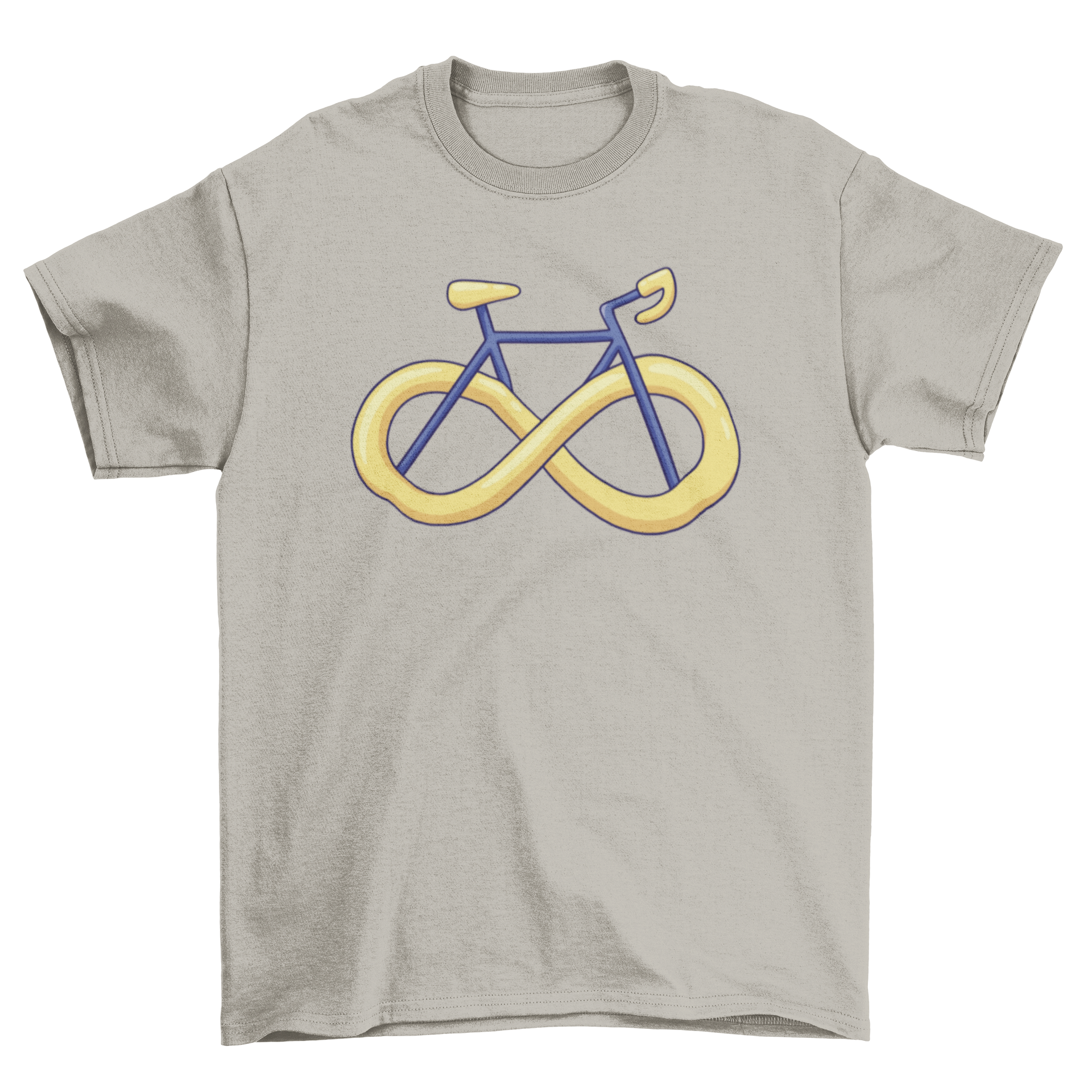 Infinity symbol bike t-shirt featuring a bike design with infinity wheels, perfect for cycling enthusiasts.