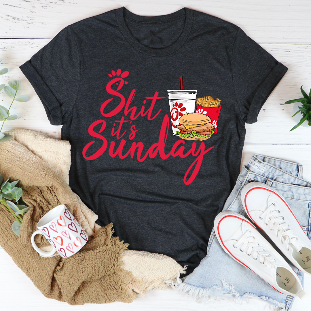 It's Sunday Chicken T-Shirt made of soft ring-spun cotton, featuring double stitching for durability and a fun design.