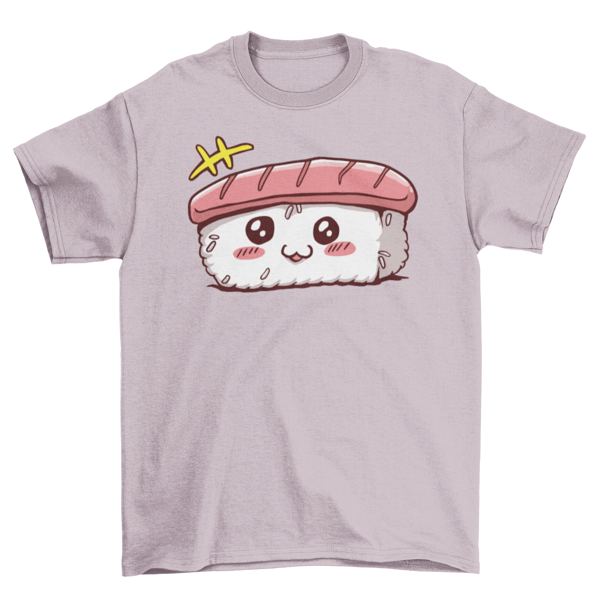 Kawaii Sushi T-shirt featuring a cute sushi character design on a soft fabric.