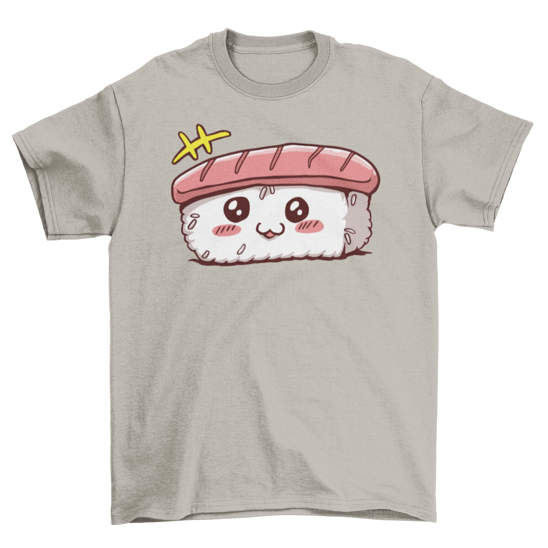 Kawaii Sushi T-shirt featuring a cute sushi character design on a soft fabric.