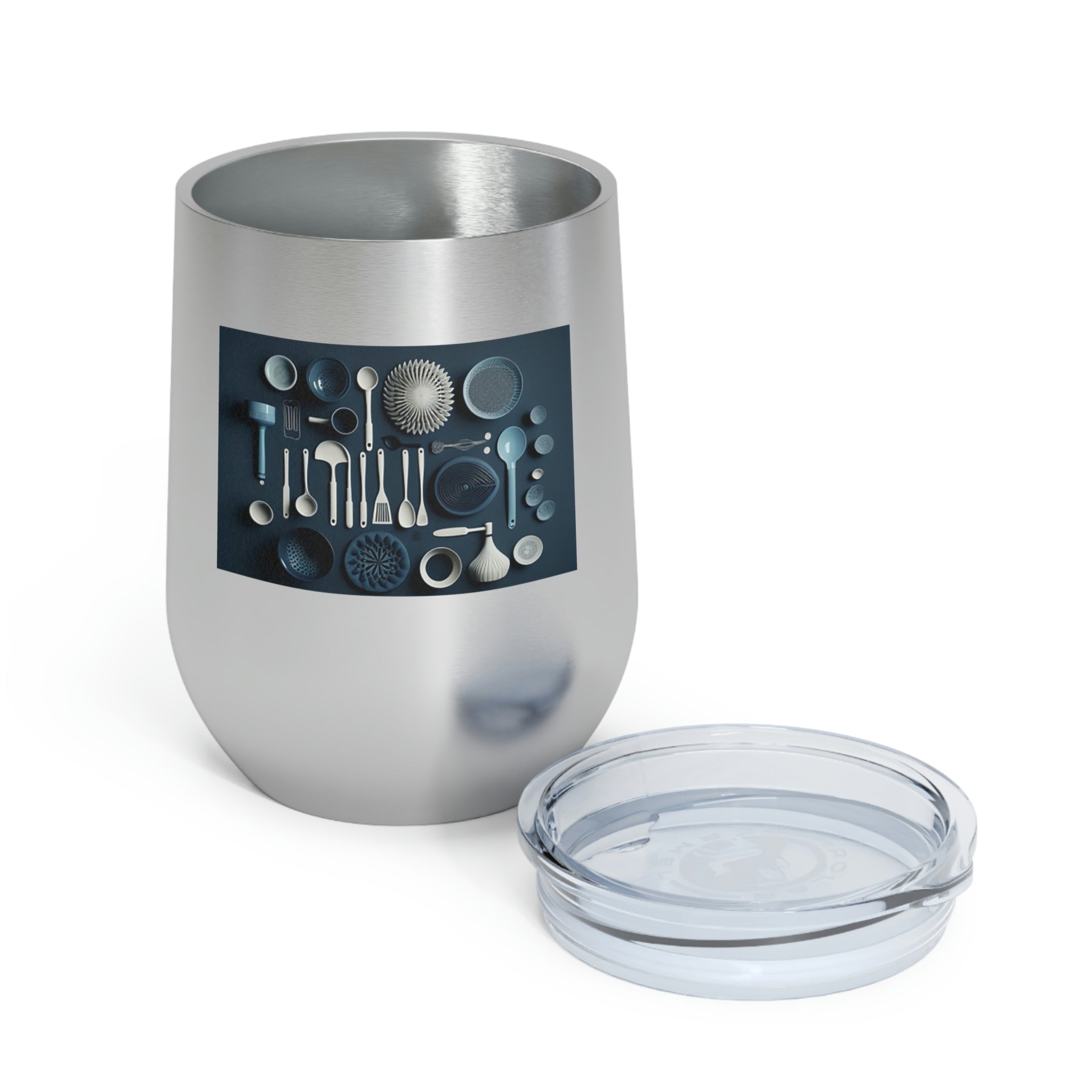 Stylish Kitchen Utensils Wine Tumbler with clear lid and stainless steel body, perfect for hot and cold beverages.