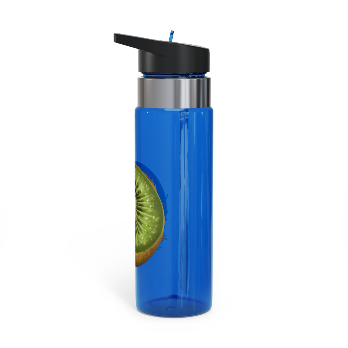 Kiwi Kensington Tritan™ Sport Bottle in vibrant colors with a carabiner hook, showcasing its durable design and spill-resistant lid.