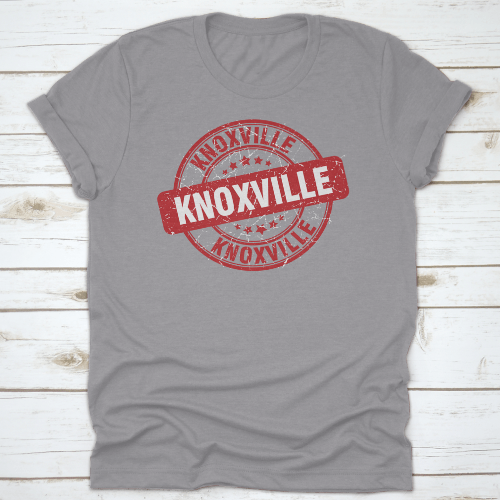 Red round grunge vintage Knoxville sign vector featuring a distressed design, perfect for retro decor.