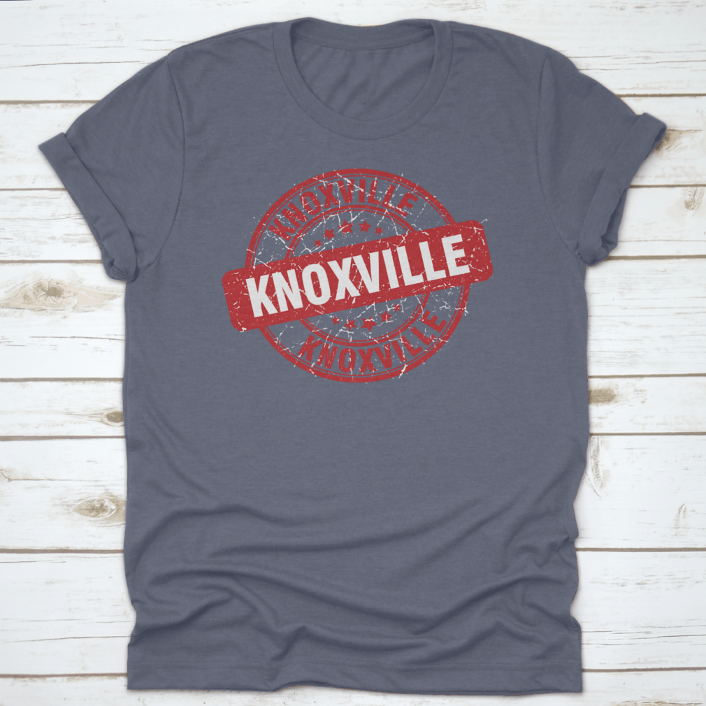 Red round grunge vintage Knoxville sign vector featuring a distressed design, perfect for retro decor.