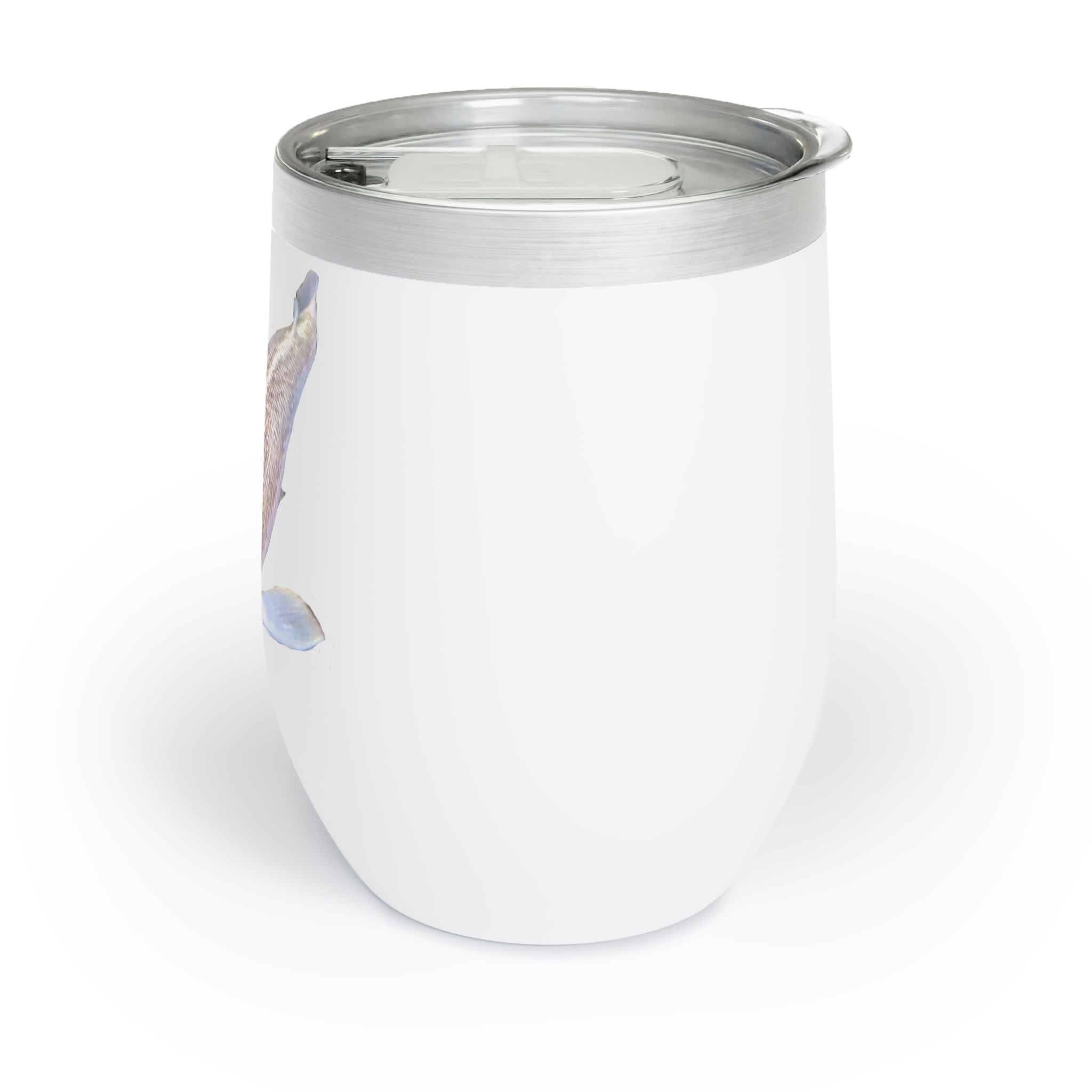 Koi Fish Chill Wine Tumbler showcasing a vibrant Koi fish design on a stainless steel body, perfect for wine lovers.