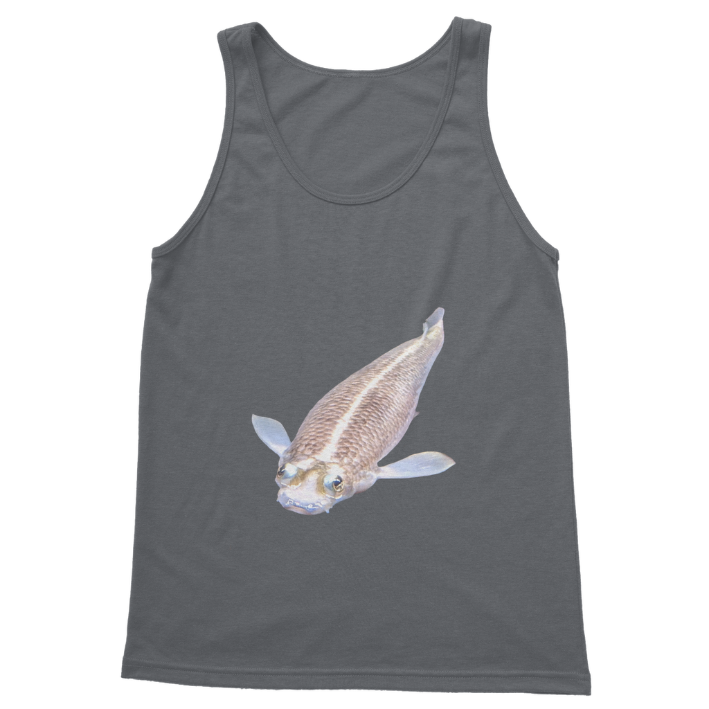Koi Fish Classic Adult Vest Top in various colors, showcasing its stylish design and comfortable fit.