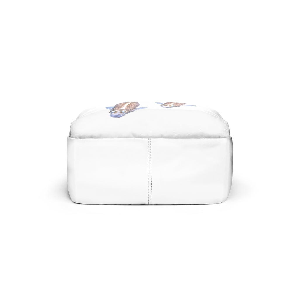 Koi Fish Unisex Classic Backpack featuring a vibrant koi fish design, durable nylon material, and adjustable shoulder straps.