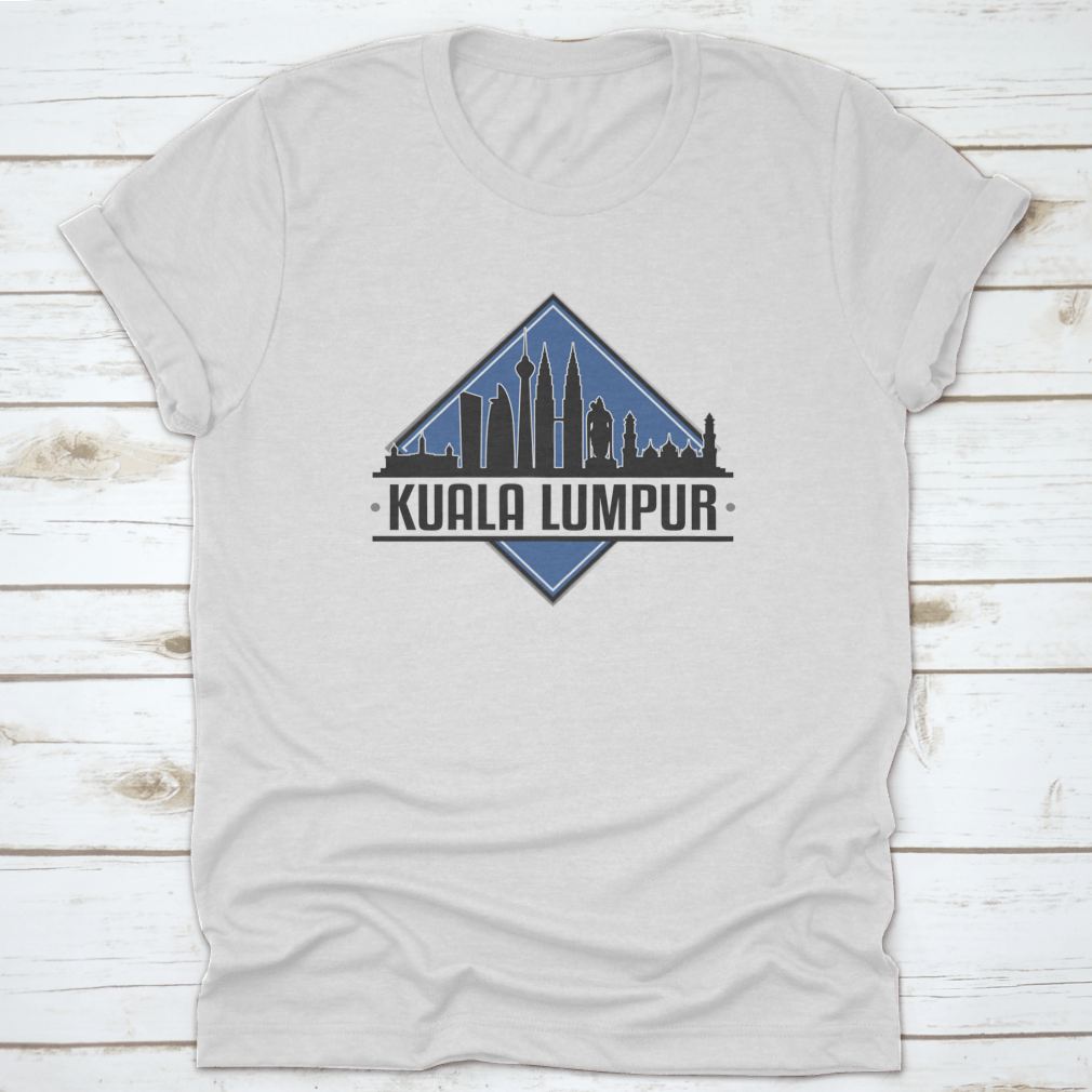 A stylish shirt featuring the Kuala Lumpur skyline design, showcasing iconic buildings and a vibrant landscape.