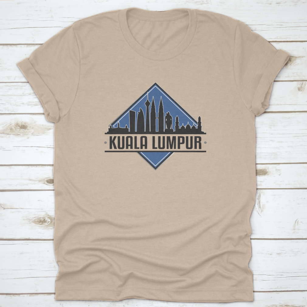 A stylish shirt featuring the Kuala Lumpur skyline design, showcasing iconic buildings and a vibrant landscape.