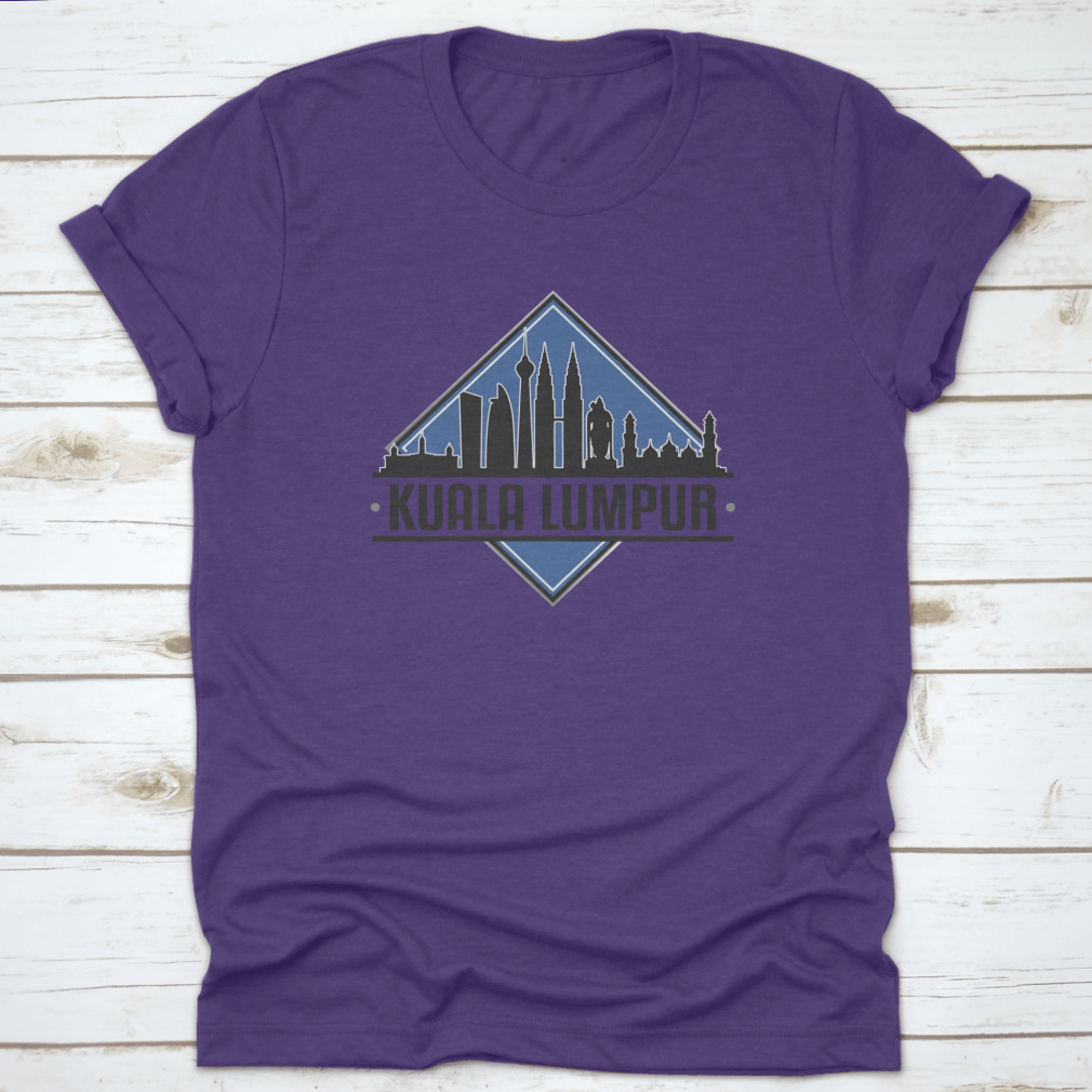 A stylish shirt featuring the Kuala Lumpur skyline design, showcasing iconic buildings and a vibrant landscape.