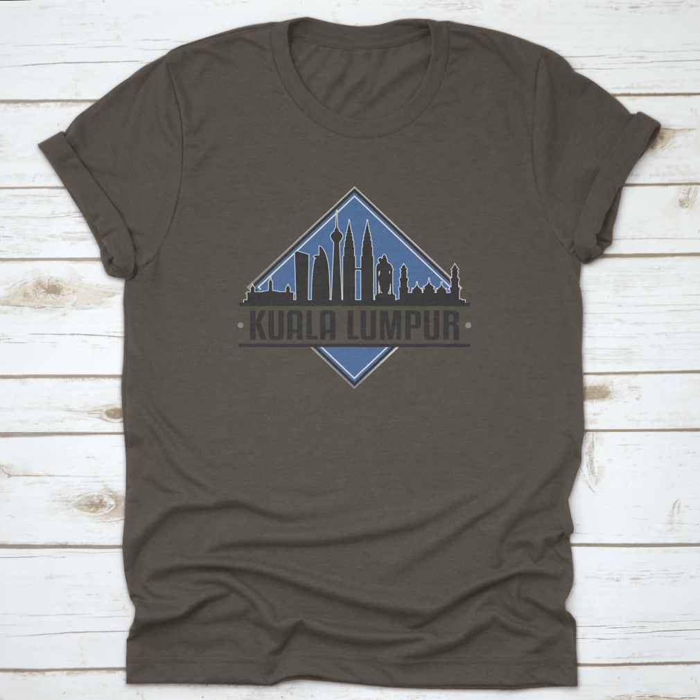 A stylish shirt featuring the Kuala Lumpur skyline design, showcasing iconic buildings and a vibrant landscape.