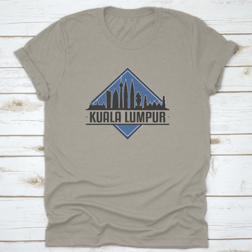 A stylish shirt featuring the Kuala Lumpur skyline design, showcasing iconic buildings and a vibrant landscape.