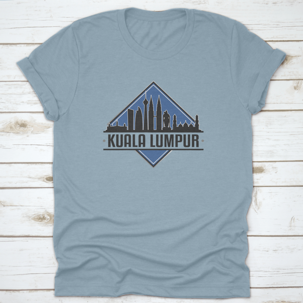A stylish shirt featuring the Kuala Lumpur skyline design, showcasing iconic buildings and a vibrant landscape.