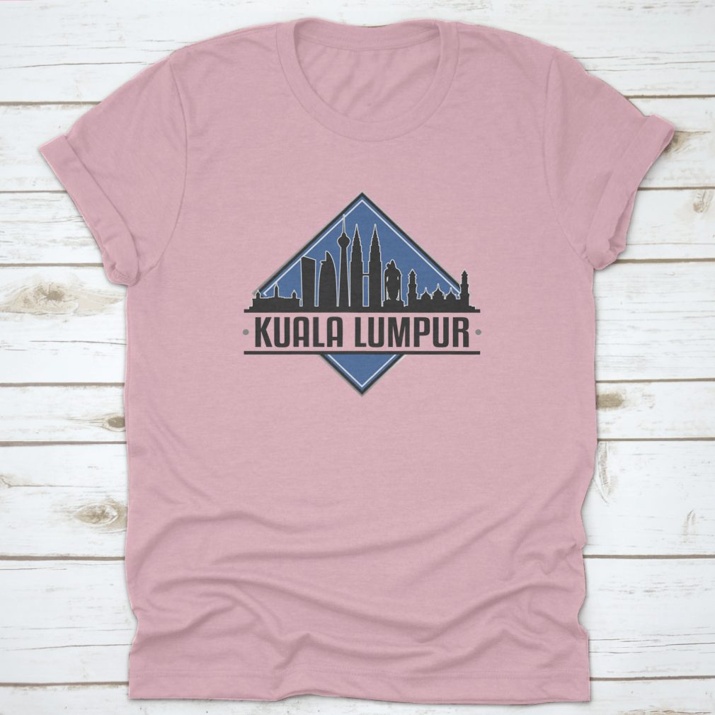 A stylish shirt featuring the Kuala Lumpur skyline design, showcasing iconic buildings and a vibrant landscape.
