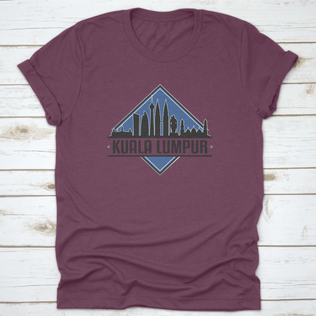 A stylish shirt featuring the Kuala Lumpur skyline design, showcasing iconic buildings and a vibrant landscape.