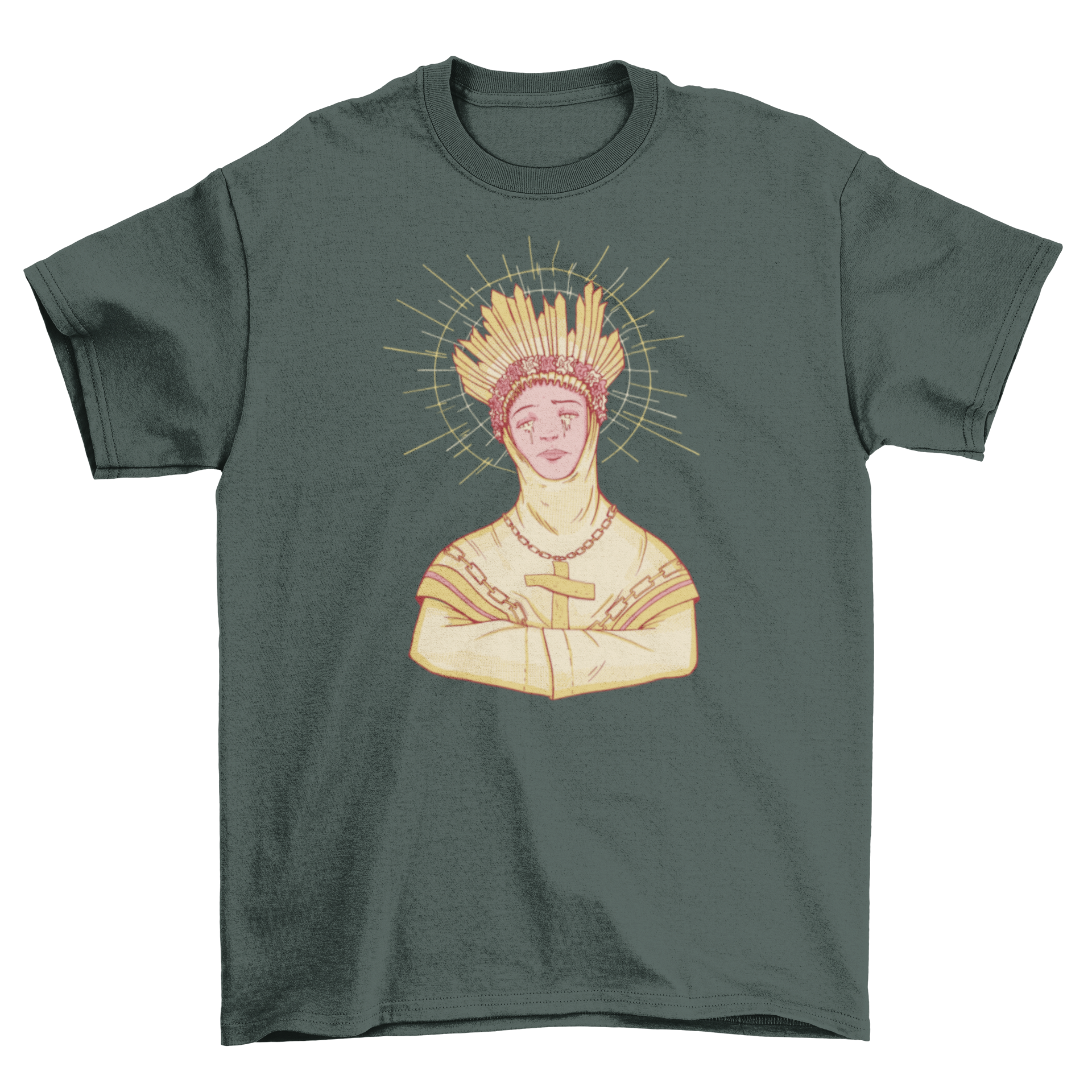 Lady of La Salette t-shirt featuring a detailed illustration of Our Lady of La Salette on a soft fabric.